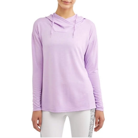3/$30 French Terry Hoodie Tunic, Lavender - Picture 2 of 9